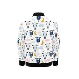 Cute sleeping sheep moon cloud pattern Kids' Boys' Girls' Bomber Jacket