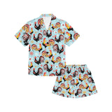 Rooster chicken cock snowfalke Kids' Boys' Girls' V-Neck Short Pajama Set