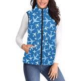Airplane pattern in the sky Women's Padded Vest