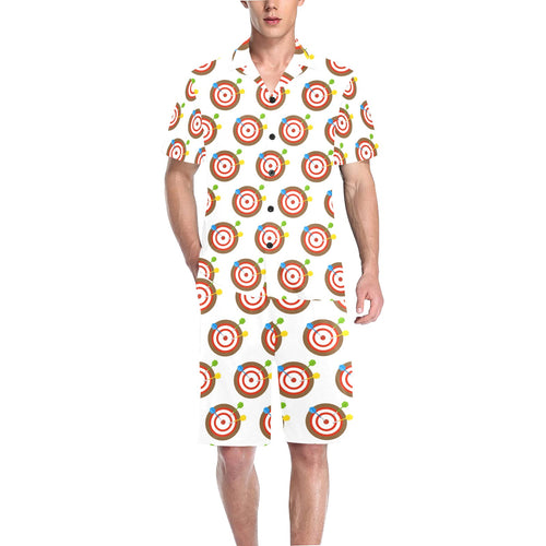 Darts Pattern Print Design 04 Men's V-Neck Short Pajama Set