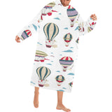 Hot air balloon pattern Blanket Robe with Sleeves