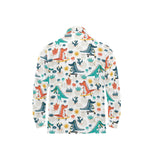 Cute Crocodile Pattern Men's Long Sleeve Polo Shirt