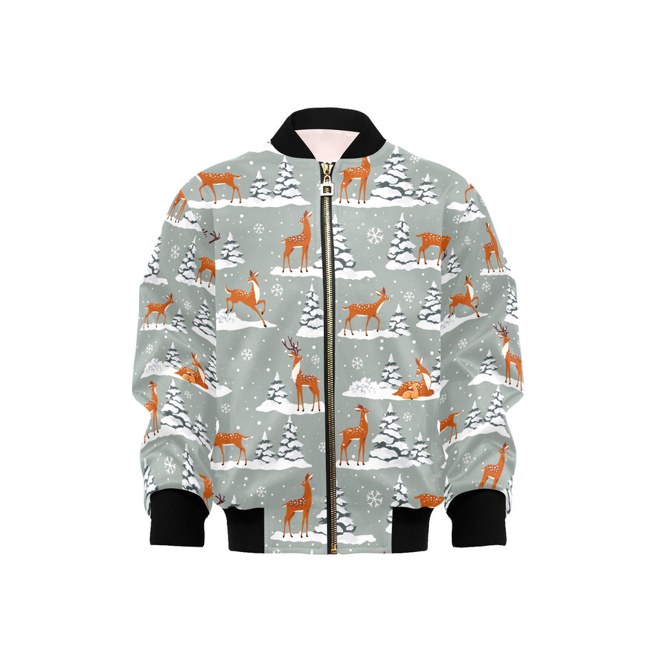 Beautiful deers Winter Christmas Kids' Boys' Girls' Bomber Jacket