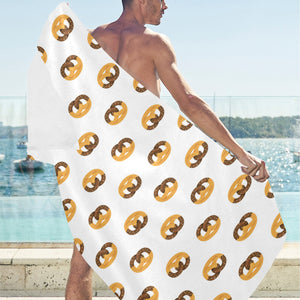 Pretzels Pattern Print Design 02 Beach Towel