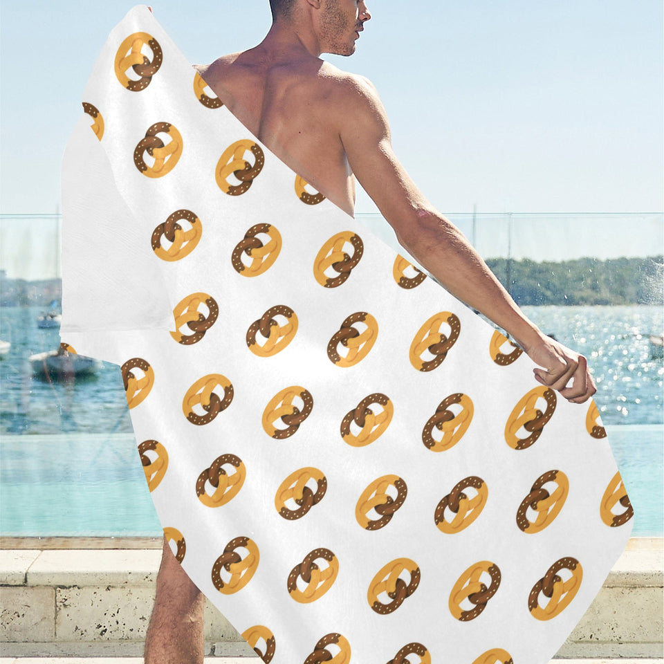 Pretzels Pattern Print Design 02 Beach Towel