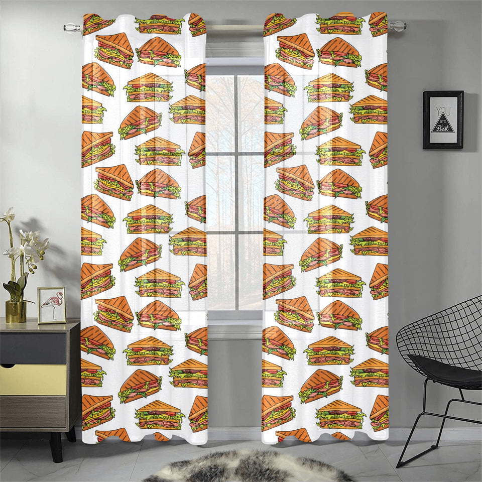 Sandwich Pattern Print Design 02 Gauze Curtain