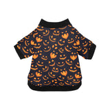 Halloween pattern Pumpkin background All Over Print Pet Dog Round Neck Fuzzy Shirt