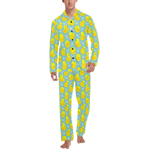 Duck Pattern Print Design 03 Men's Long Pajama Set