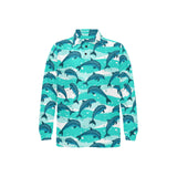 Dolphin sea pattern Men's Long Sleeve Polo Shirt