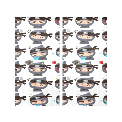 Cute ninja design pattern Gauze Curtain