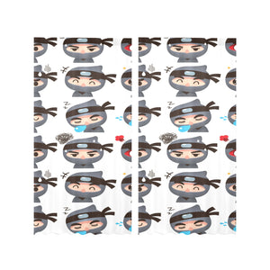 Cute ninja design pattern Gauze Curtain
