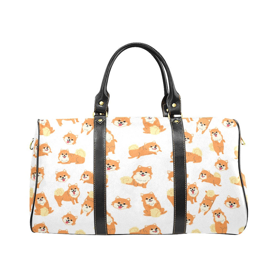 Brown pomeranian pattern Travel Bag