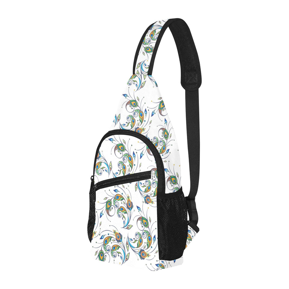 Peacock feather pattern All Over Print Chest Bag