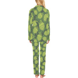 Hop pattern Hop cone background Women's Long Pajama Set