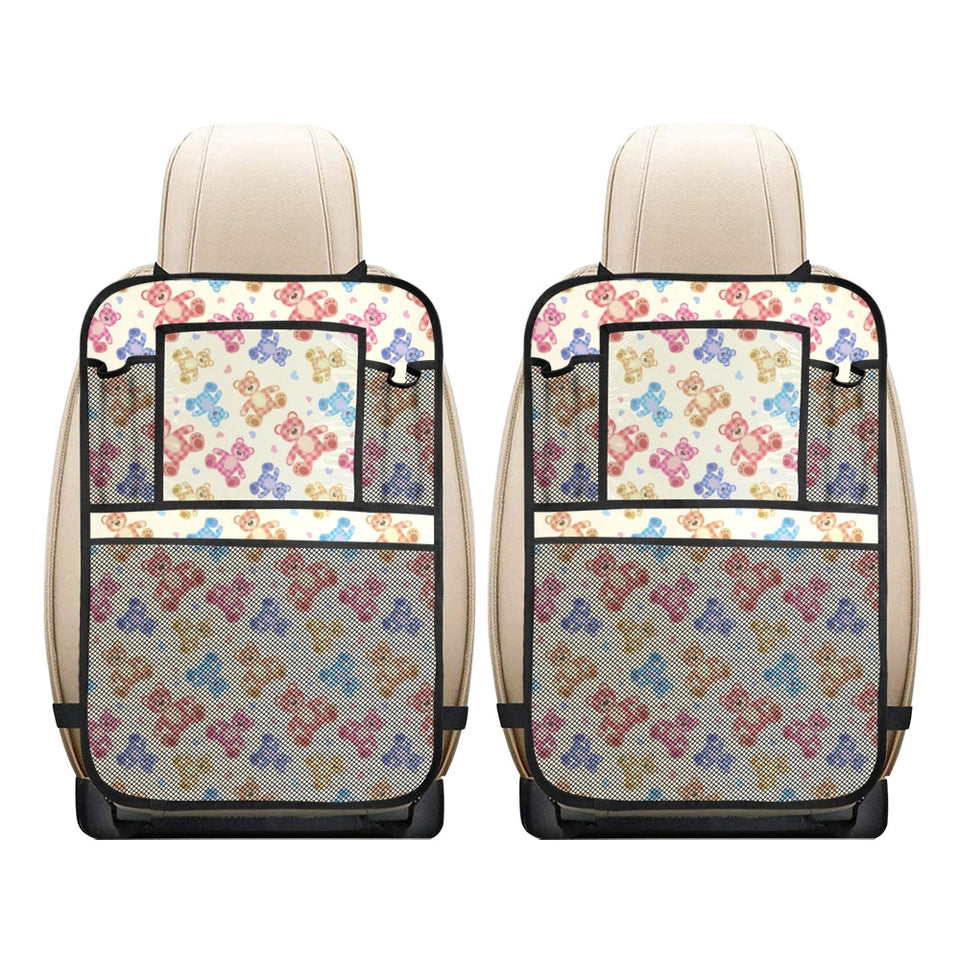 Teddy Bear Pattern Print Design 05 Car Seat Back Organizer