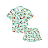 Helicopter design pattern Kids' Boys' Girls' V-Neck Short Pajama Set
