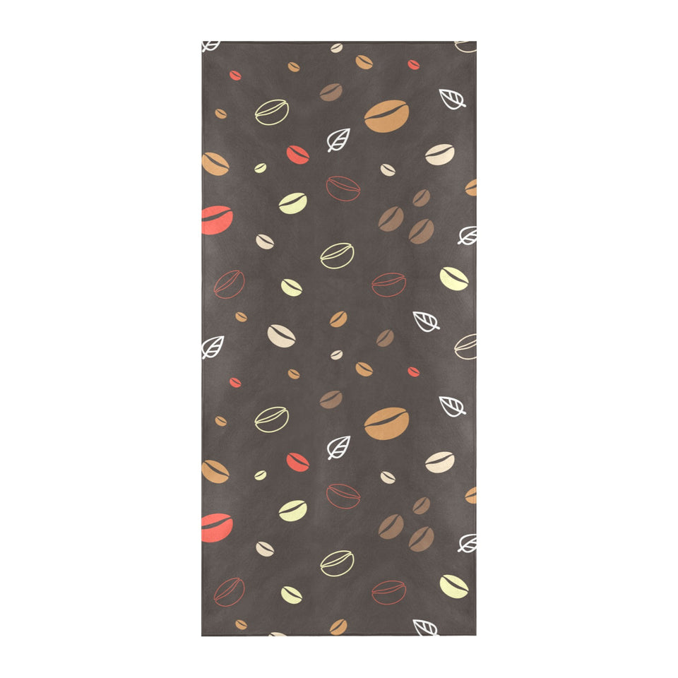 Coffee bean leave pattern Beach Towel