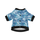Shark hand drawn All Over Print Pet Dog Round Neck Fuzzy Shirt