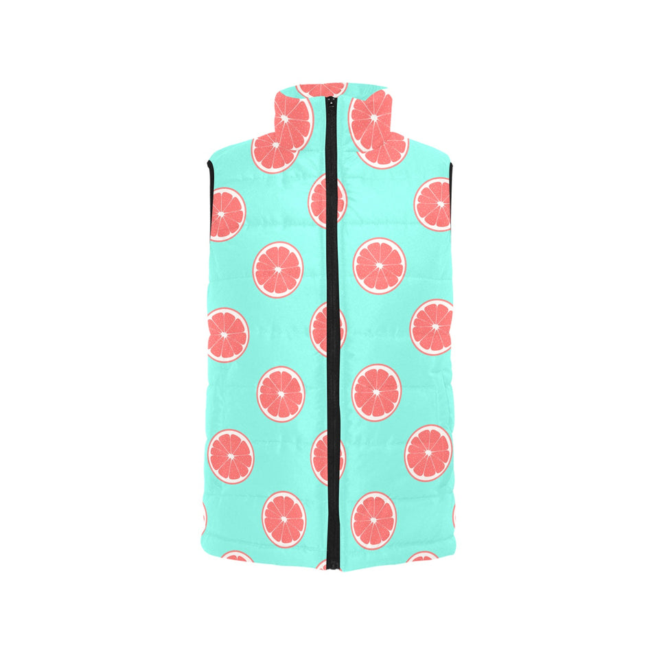 Grapefruit green background Men's Padded Vest