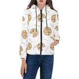 Sketch style cookie pattern Women's Padded Hooded Jacket