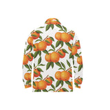 Oranges pattern background Men's Long Sleeve Polo Shirt