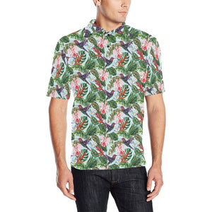 Hummingbird Pattern Print Design 05 Men's All Over Print Polo Shirt