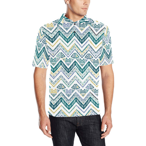 zigzag chevron paint design pattern Men's All Over Print Polo Shirt