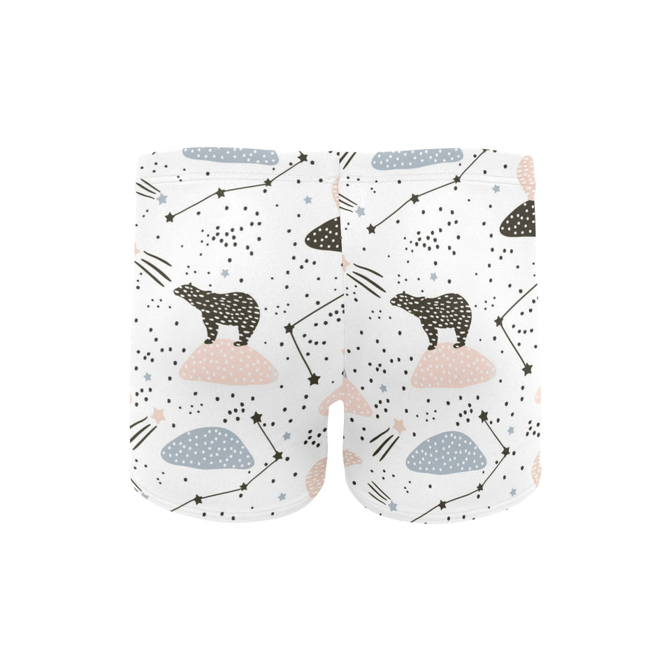 Polar bears star poka dot pattern Men's Swimming Trunks