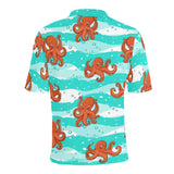 Octopuses sea wave background Men's All Over Print Polo Shirt