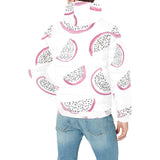 dragon fruit pattern Men's Padded Hooded Jacket
