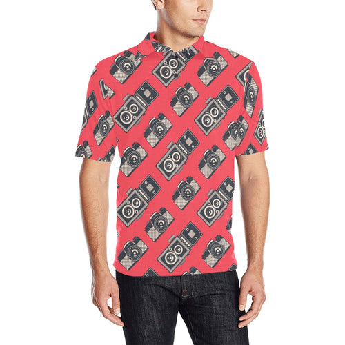 Camera Pattern Print Design 05 Men's All Over Print Polo Shirt