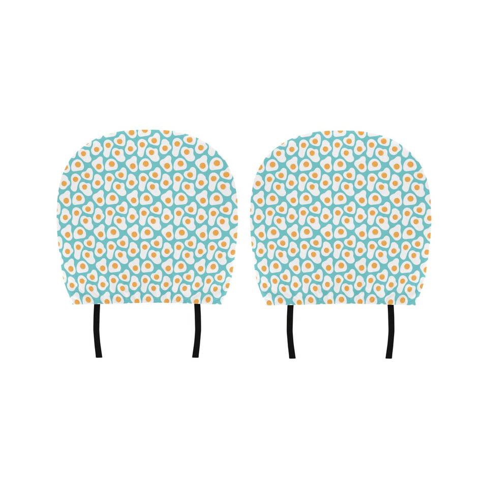 Fried Eggs Pattern Print Design 04 Car Headrest Cover