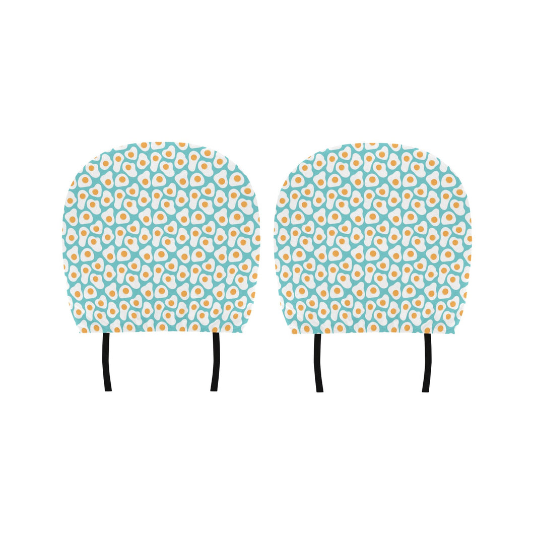 Fried Eggs Pattern Print Design 04 Car Headrest Cover