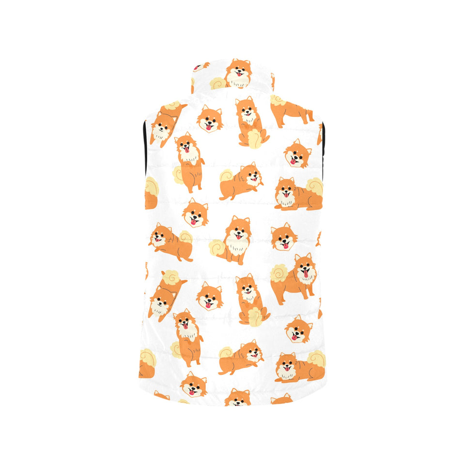 Brown pomeranian pattern Women's Padded Vest