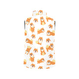 Brown pomeranian pattern Women's Padded Vest