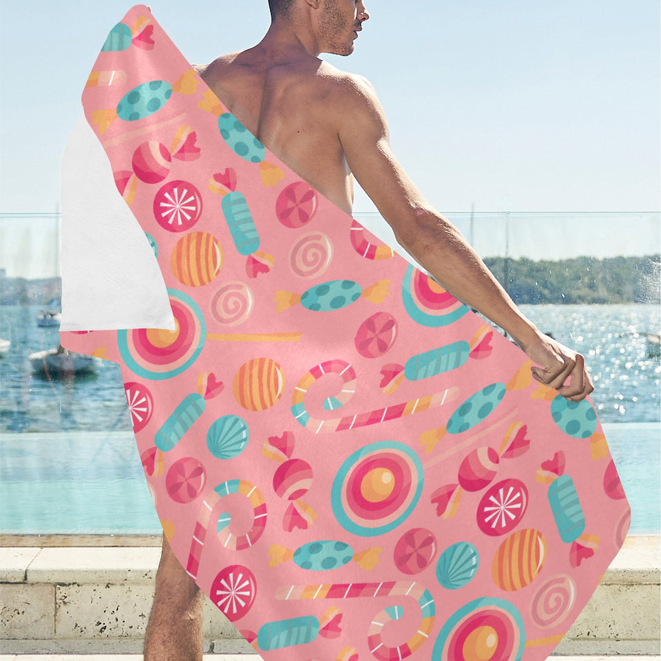 Colorful candy pattern Beach Towel