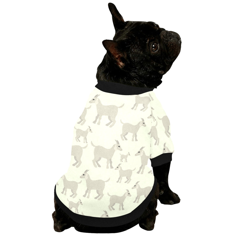 Little young goat pattern All Over Print Pet Dog Round Neck Fuzzy Shirt