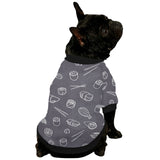 sushi pattern black background All Over Print Pet Dog Round Neck Fuzzy Shirt