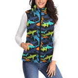 Colorful shark Women's Padded Vest
