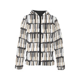 Piano Pattern Print Design 04 Women's Padded Hooded Jacket
