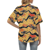 Kangaroo Australian aboriginal art pattern Women's All Over Print Hawaiian Shirt