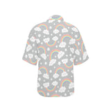 Cute rainbow clound star pattern Women's All Over Print Hawaiian Shirt