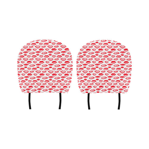 Lips Pattern Print Design 05 Car Headrest Cover