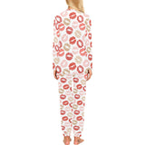 Lips Pattern Print Design 04 Women's All Over Print Pajama Set