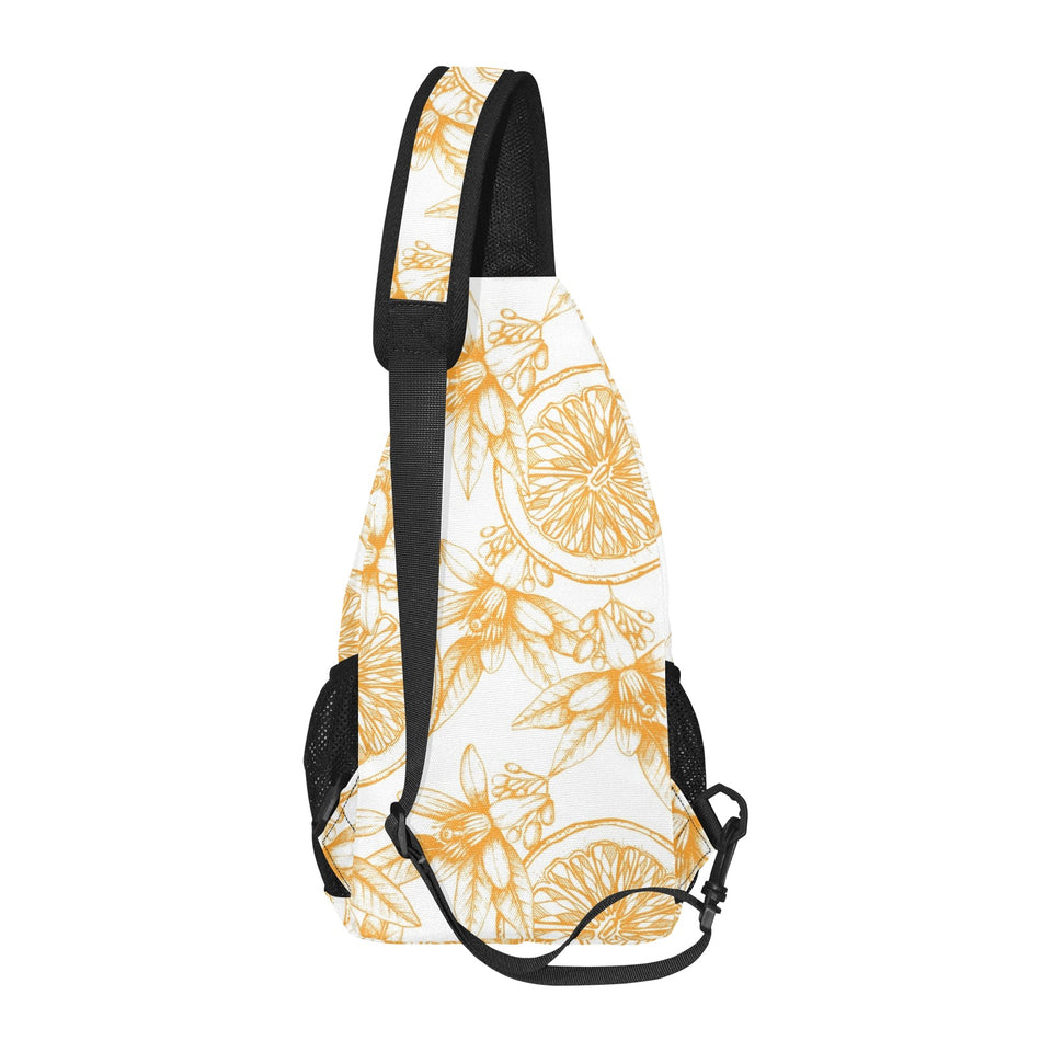hand drawn orange fruit pattern All Over Print Chest Bag
