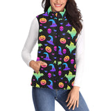 Colorful halloween background Women's Padded Vest