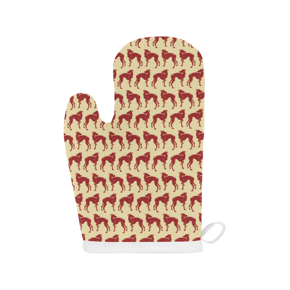 Greyhound Pattern Print Design 04 Heat Resistant Oven Mitts