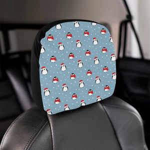 Cute penguin christmas snow pattern Car Headrest Cover