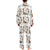 sea lion Seals jellyfish pattern Men's Long Pajama Set