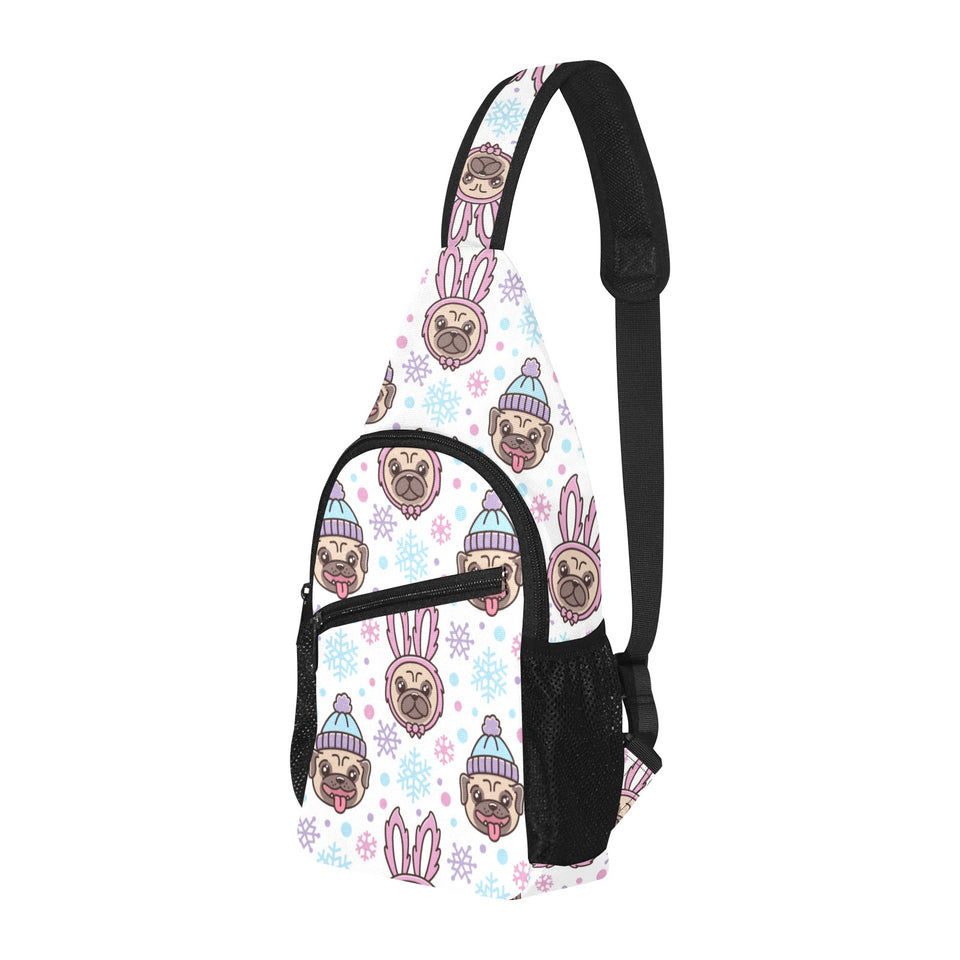 Cute pug hat rabbit costume pattern All Over Print Chest Bag
